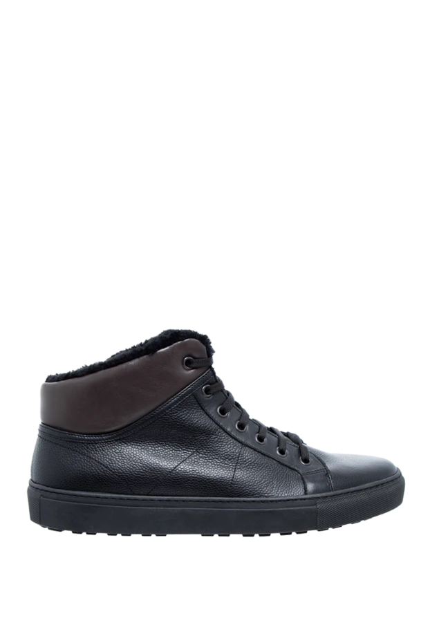 Corneliani man black leather sneakers for men купить с ценами и фото 137604 - photo 1