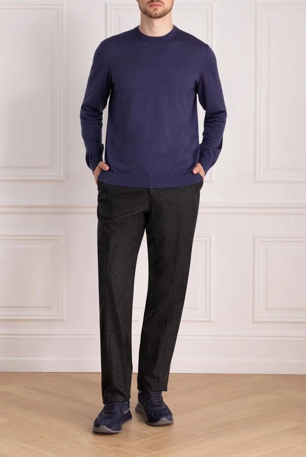 Cesare di Napoli man men's gray wool and cashmere trousers купить с ценами и фото 137744 - photo 2