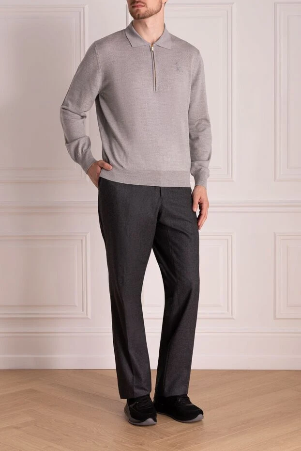 Cesare di Napoli man men's gray wool trousers купить с ценами и фото 137751 - photo 2