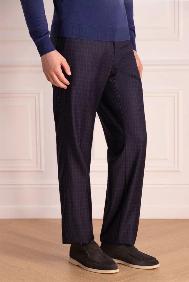 Cesare di Napoli man men's black wool trousers купить с ценами и фото 137756 - photo 2