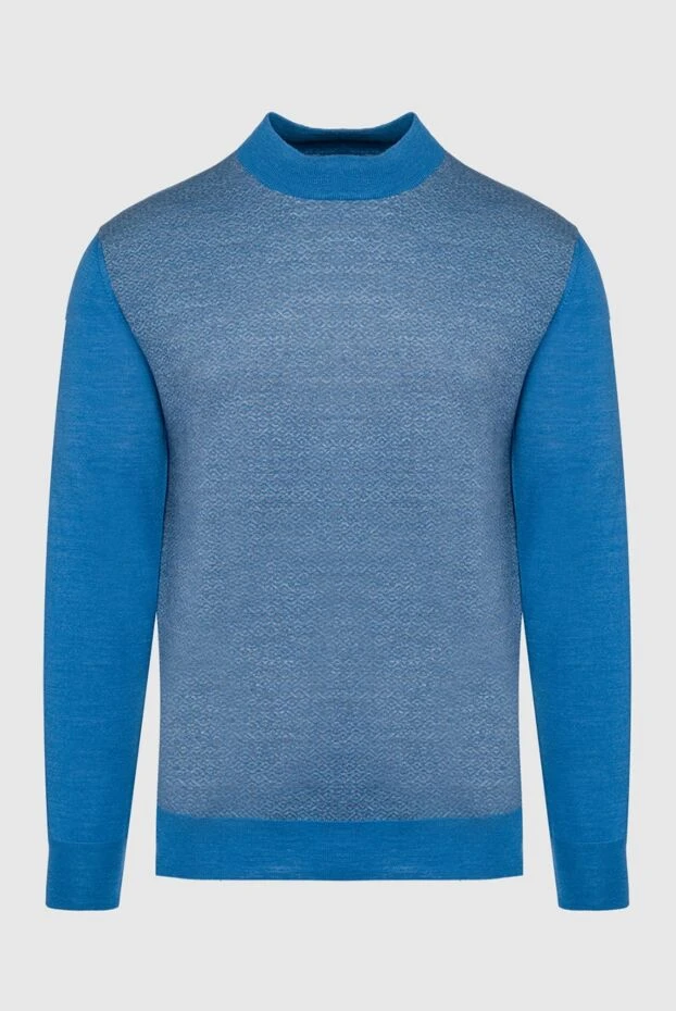 Umberto Vallati man wool, silk and cashmere jumper blue for men купить с ценами и фото 137784 - photo 1