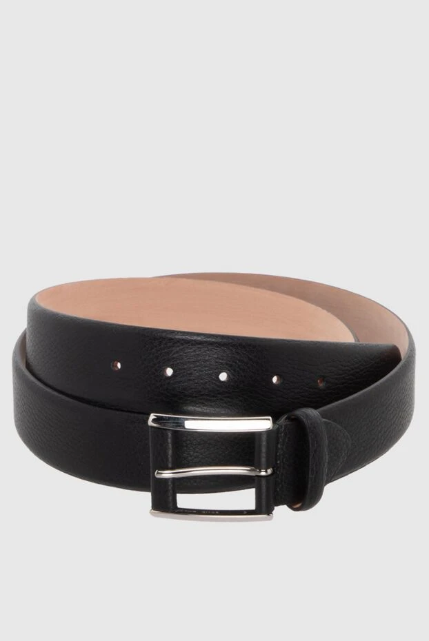 Cesare di Napoli man black leather belt for men купить с ценами и фото 137850 - photo 1