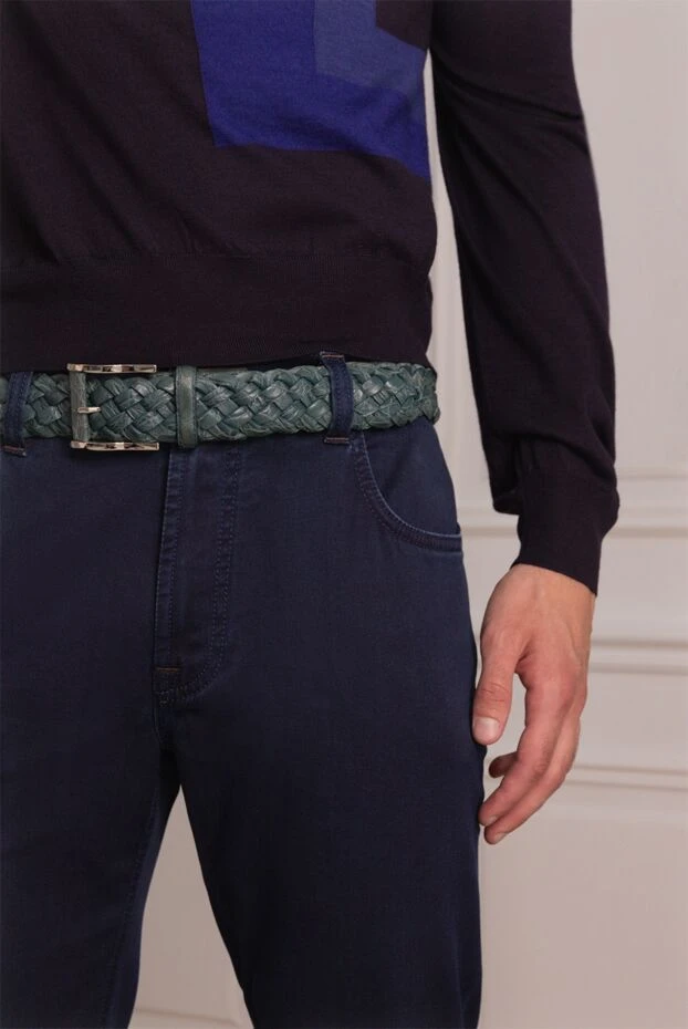 Cesare di Napoli man green alligator belt for men купить с ценами и фото 137878 - photo 2