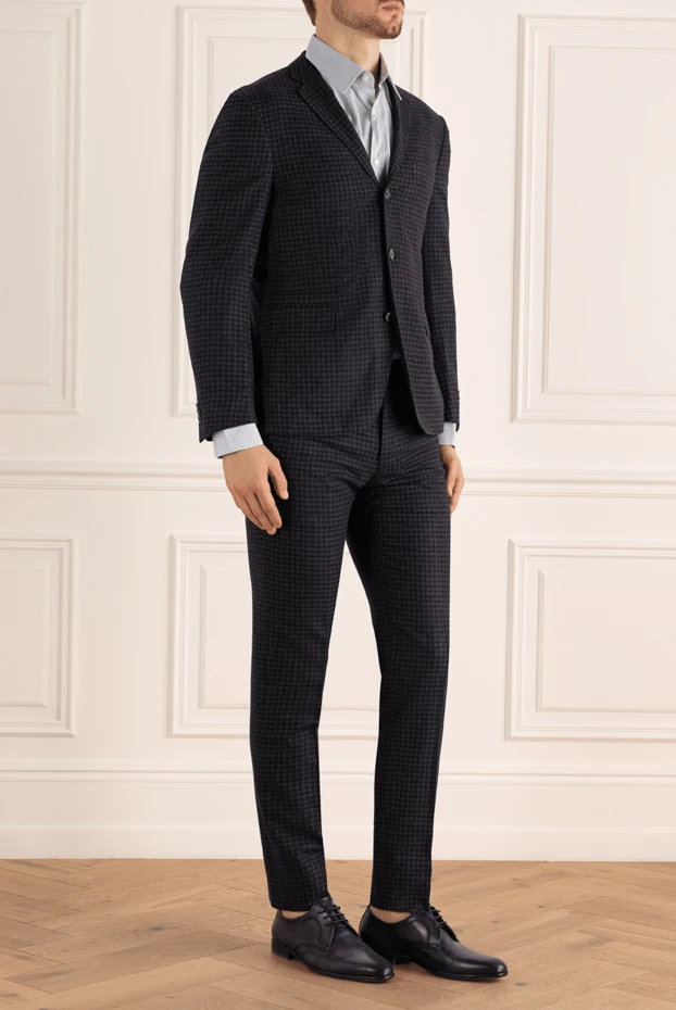 Corneliani men’s wool black checkered suit 137909 - photo 3