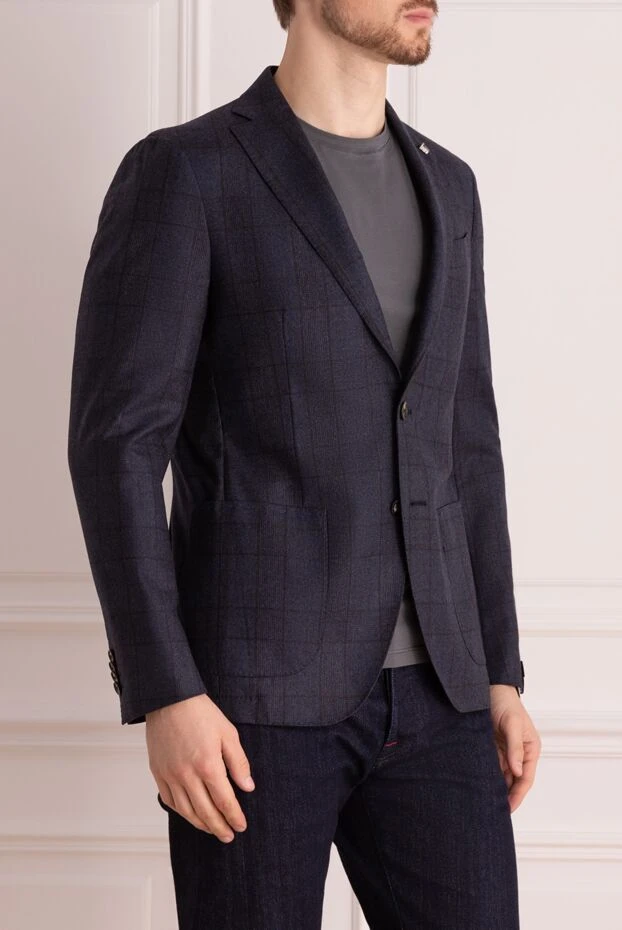 Sartoria Latorre men's wool jacket, dark gray, with a checkered pattern
 137938 - photo 3