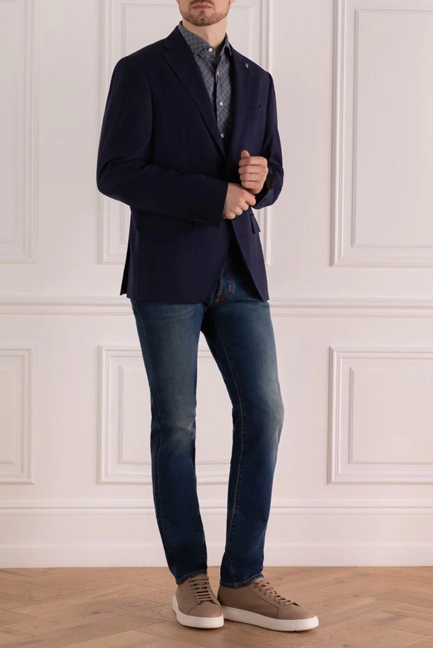 Sartoria Latorre man blue wool jacket for men купить с ценами и фото 137944 - photo 2