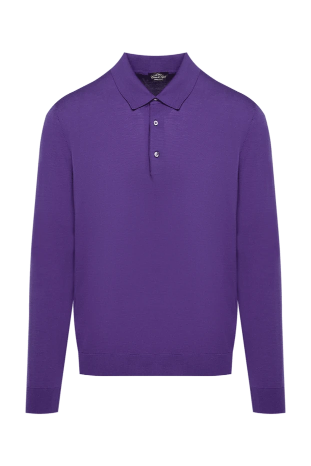 Cesare di Napoli man wool long sleeve polo violet for men купить с ценами и фото 137948 - photo 1