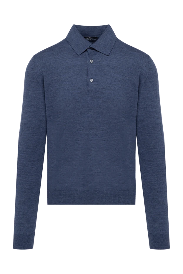 Cesare di Napoli man wool long sleeve polo blue for men купить с ценами и фото 137956 - photo 1