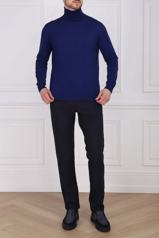 Cesare di Napoli man men's blue wool golf купить с ценами и фото 137972 - photo 2