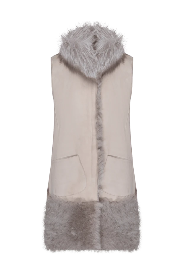 Casheart woman vest made of natural fur, beige, for women купить с ценами и фото 138055 - photo 1