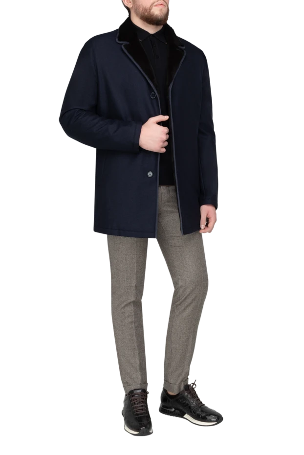 Enrico Mandelli man black wool and cashmere coat for men купить с ценами и фото 138166 - photo 2