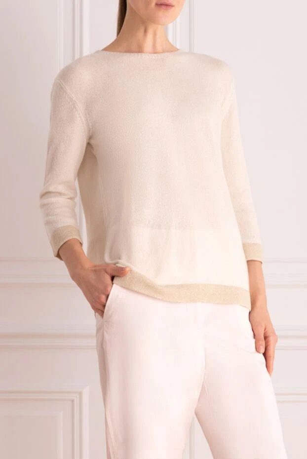 D.Exterior woman white cotton and elastane jumper for women 159585 - photo 3