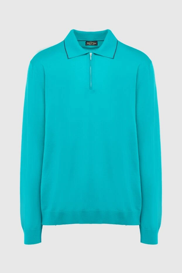 Cesare di Napoli man wool long sleeve polo green for men купить с ценами и фото 138197 - photo 1