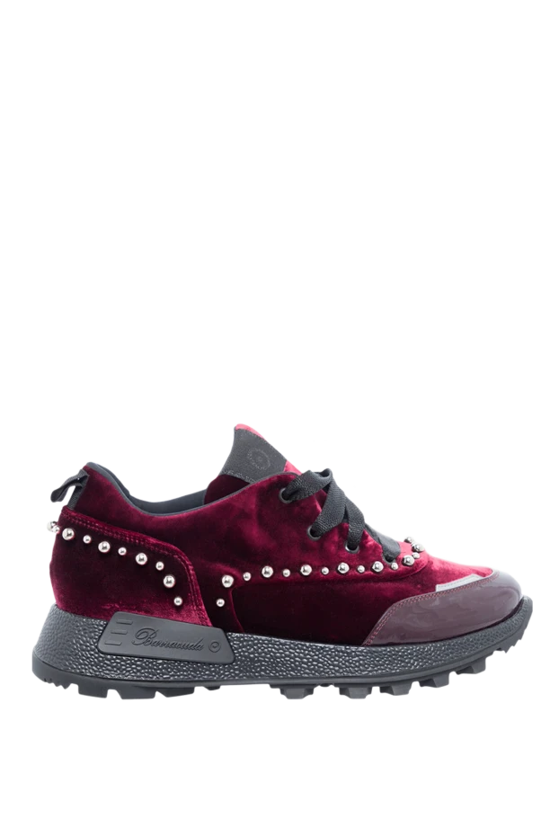 Barracuda Brand woman burgundy velor and leather sneakers for women купить с ценами и фото 138204 - photo 1