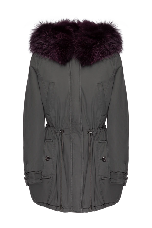 Alessandra Chamonix woman parka made of cotton and natural fur, green, for women купить с ценами и фото 138251 - photo 1