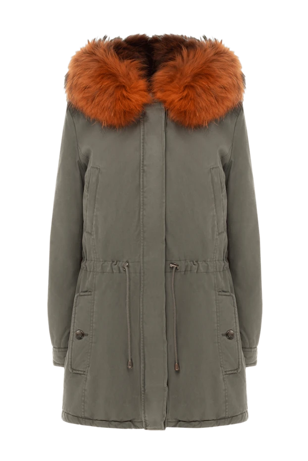 Alessandra Chamonix woman parka made of cotton and natural fur, green, for women купить с ценами и фото 138252 - photo 1