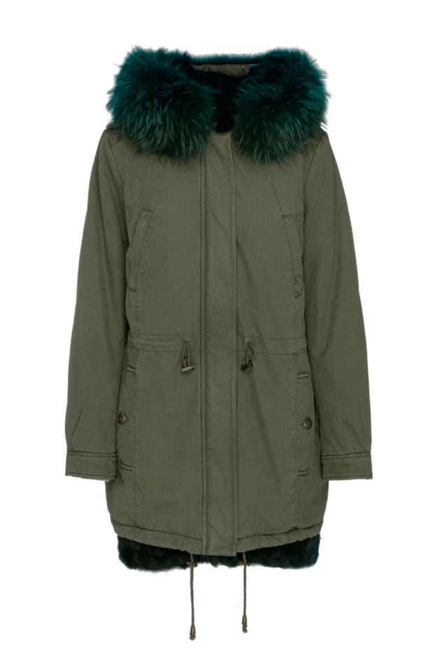 Alessandra Chamonix woman parka made of cotton and natural fur, green, for women купить с ценами и фото 138257 - photo 1