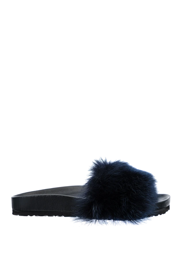 Amanda Wakeley woman gray in polyurethane and fur flip-flops for women купить с ценами и фото 138287 - photo 1