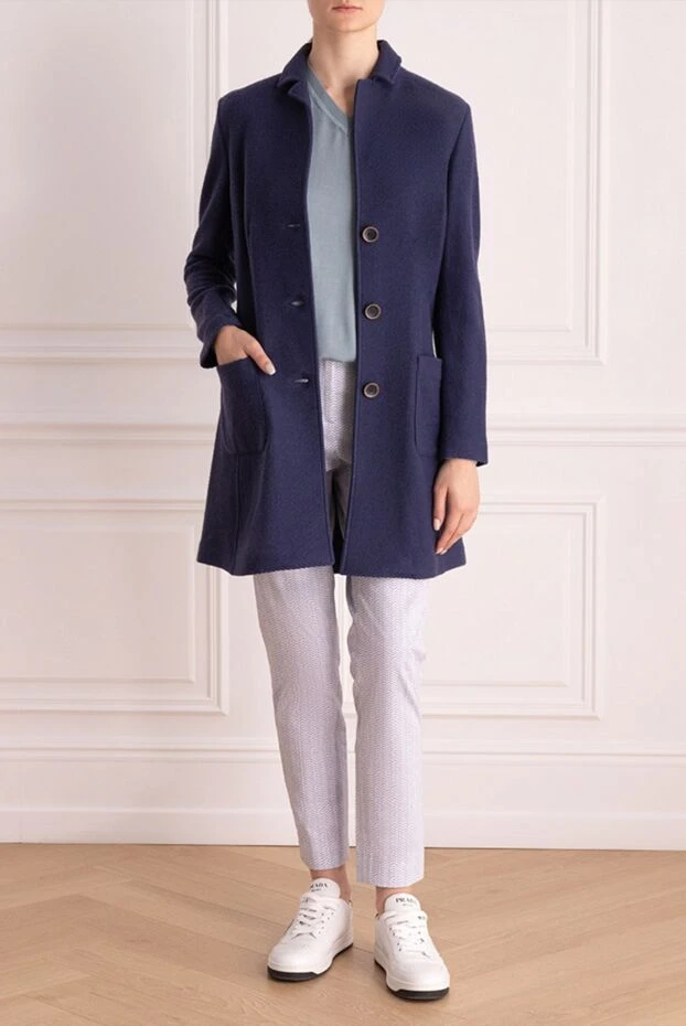 Gran Sasso woman women's blue coat купить с ценами и фото 138294 - photo 2