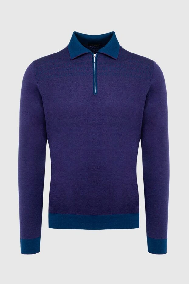 Cesare di Napoli man long sleeve polo in silk and cashmere violet for men купить с ценами и фото 138363 - photo 1