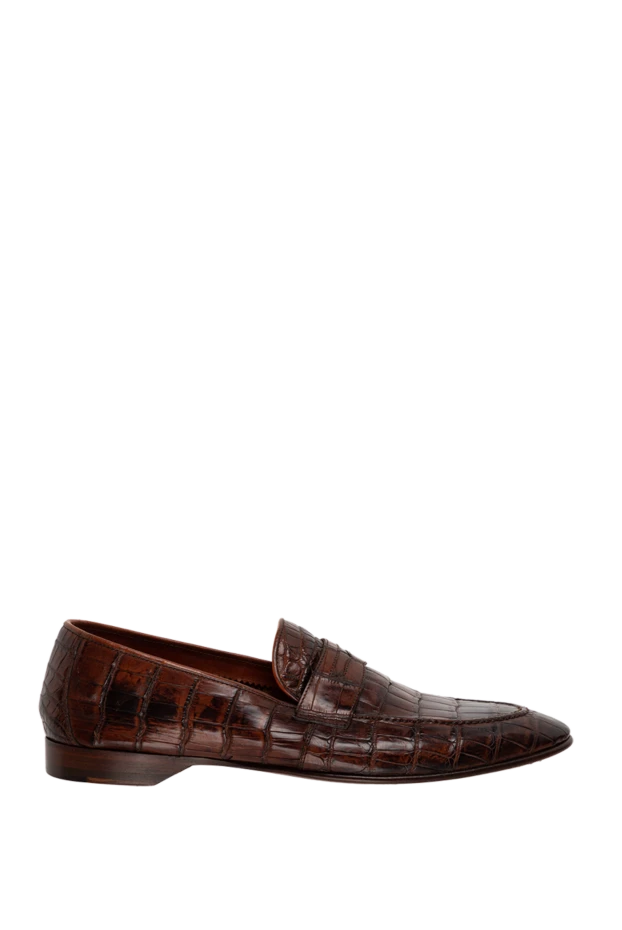 Tornese man men's brown crocodile leather loafers купить с ценами и фото 138402 - photo 1