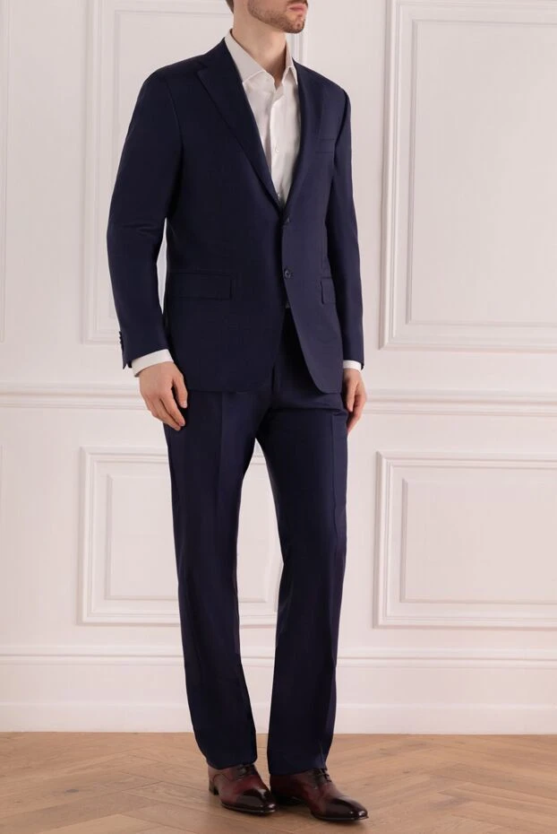 Corneliani костюм шерстяной синий классический мужской 138410 - фото 3