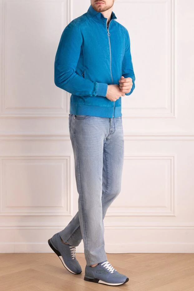 Seraphin man blue suede jacket for men купить с ценами и фото 138450 - photo 2