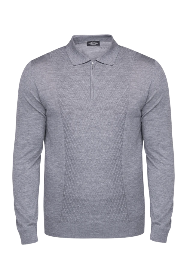 Cesare di Napoli man long sleeve polo in wool, silk and cashmere gray for men купить с ценами и фото 138480 - photo 1