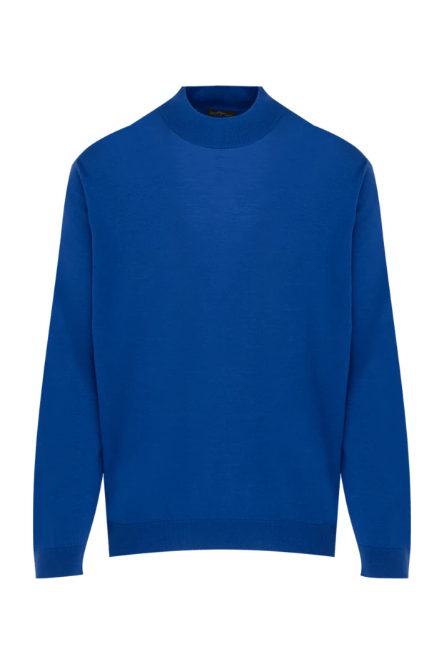 Cesare di Napoli man jumper with turtleneck in wool, silk and cashmere blue for men купить с ценами и фото 138491 - photo 1