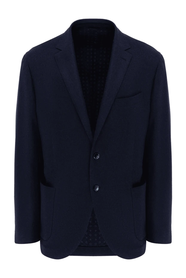 Lubiam man blue wool and polyamide jacket for men купить с ценами и фото 138508 - photo 1