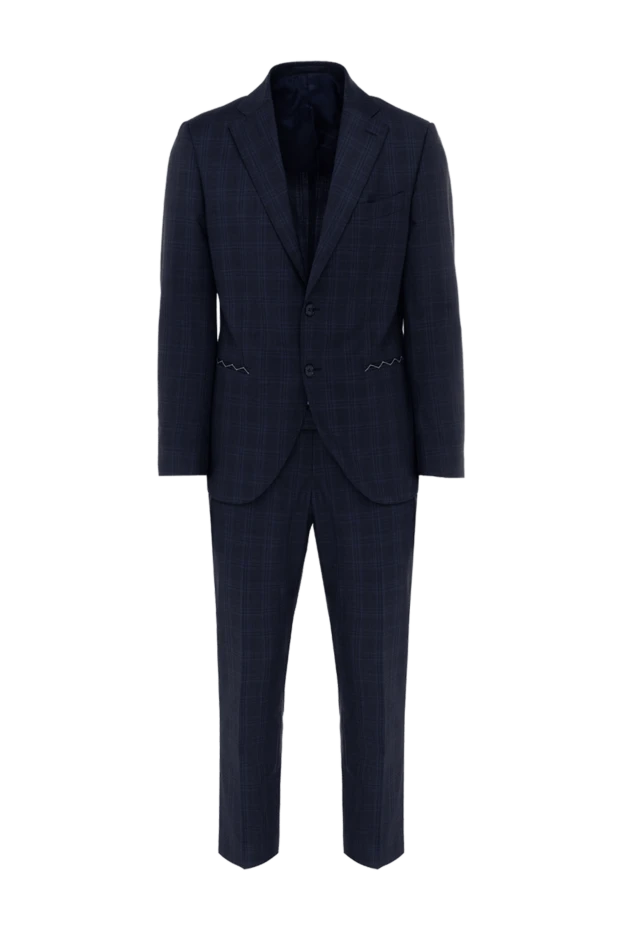 Lubiam man men's suit made of wool, blue купить с ценами и фото 138527 - photo 1