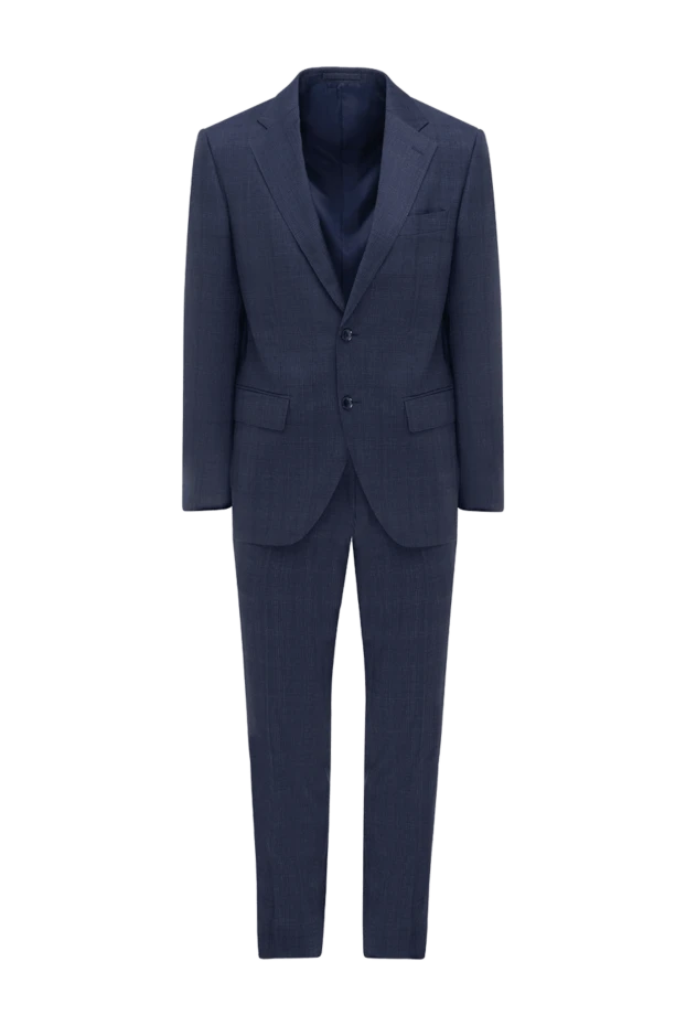 Lubiam man men's suit made of wool, blue купить с ценами и фото 138529 - photo 1