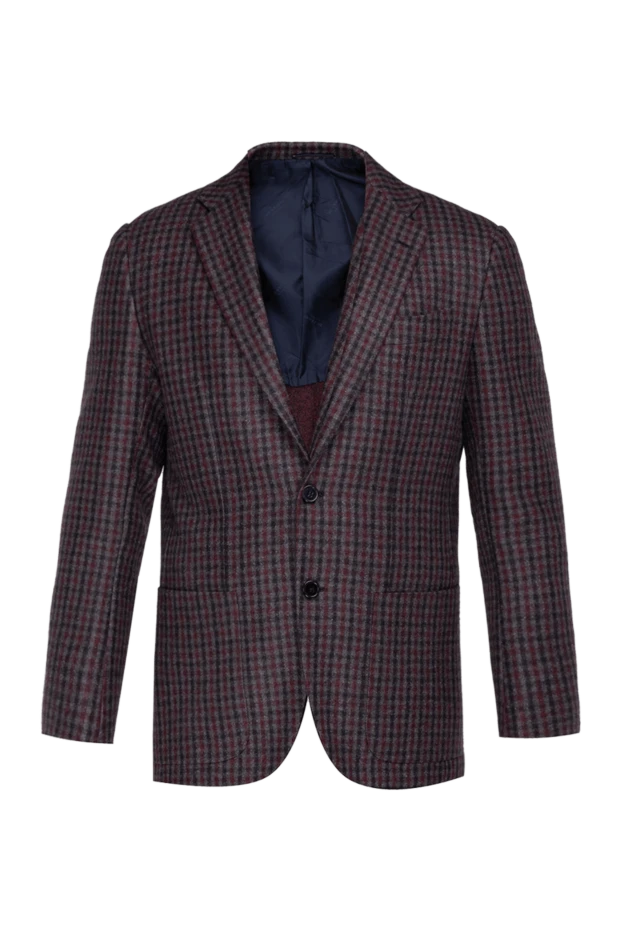 Kiton man men's burgundy cashmere jacket купить с ценами и фото 138549 - photo 1