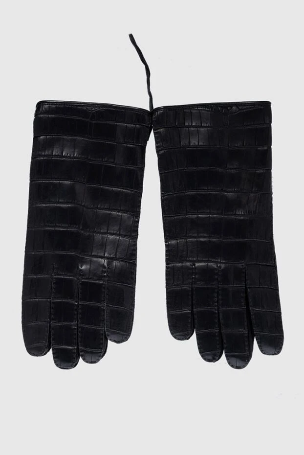 Mazzoleni man black crocodile leather gloves for men купить с ценами и фото 138688 - photo 1