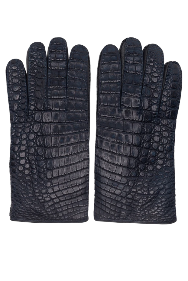 Mazzoleni man blue crocodile leather gloves for men купить с ценами и фото 138689 - photo 1