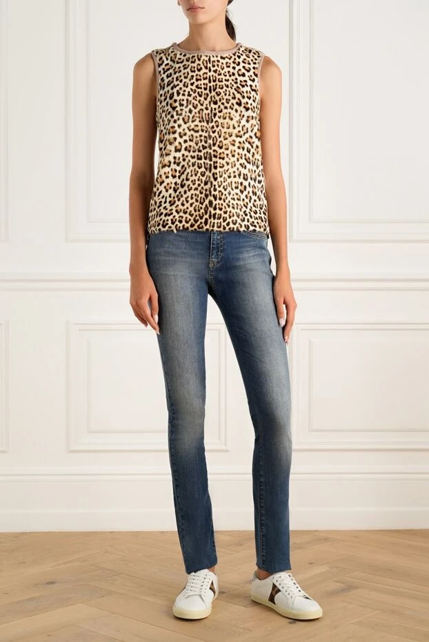 Philipp Plein woman blue cotton jeans for women купить с ценами и фото 138705 - photo 2