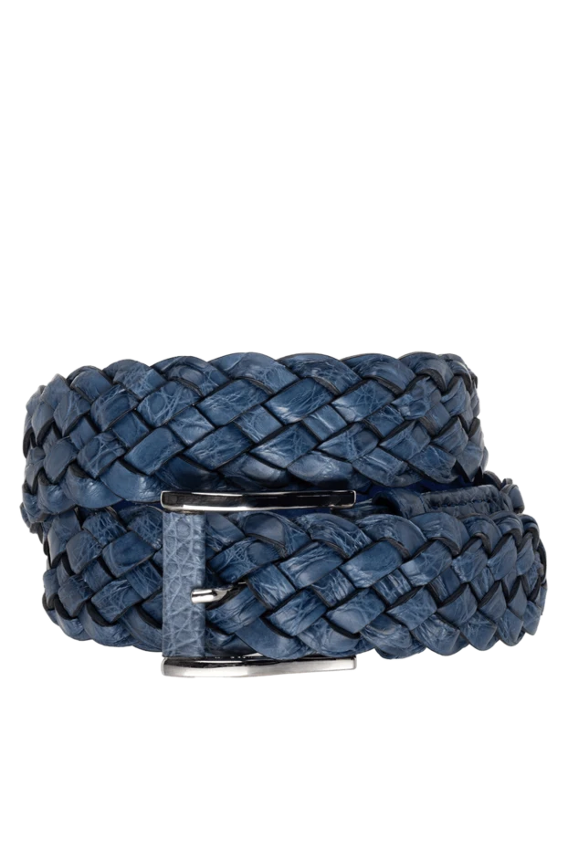 Cesare di Napoli man crocodile leather belt blue for men купить с ценами и фото 138791 - photo 1