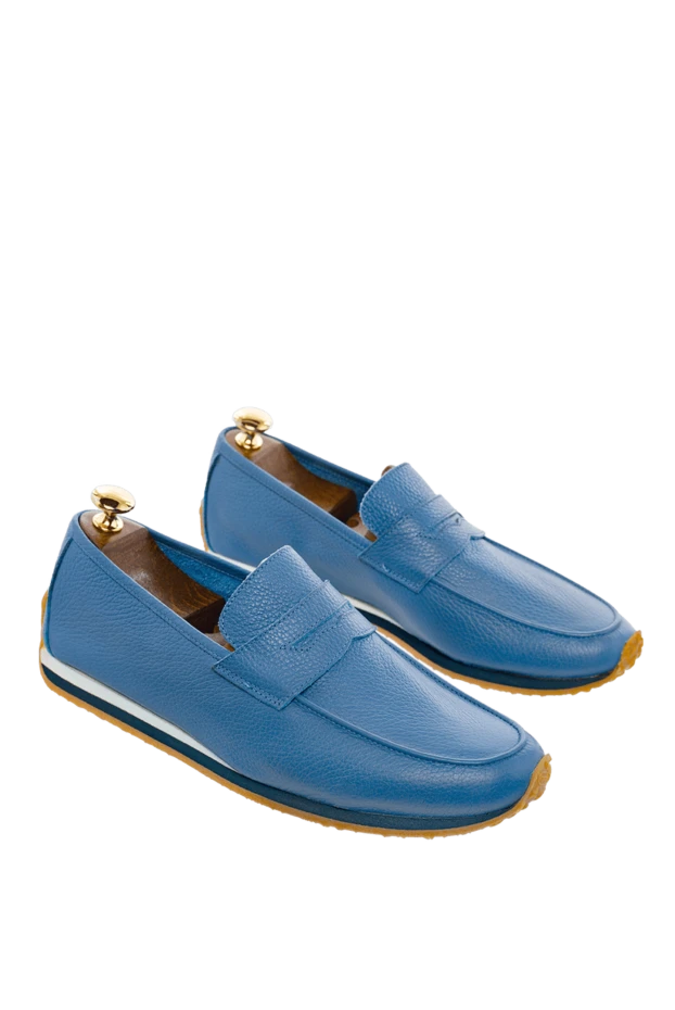 Andrea Ventura man blue suede loafers for men 138844 - photo 3