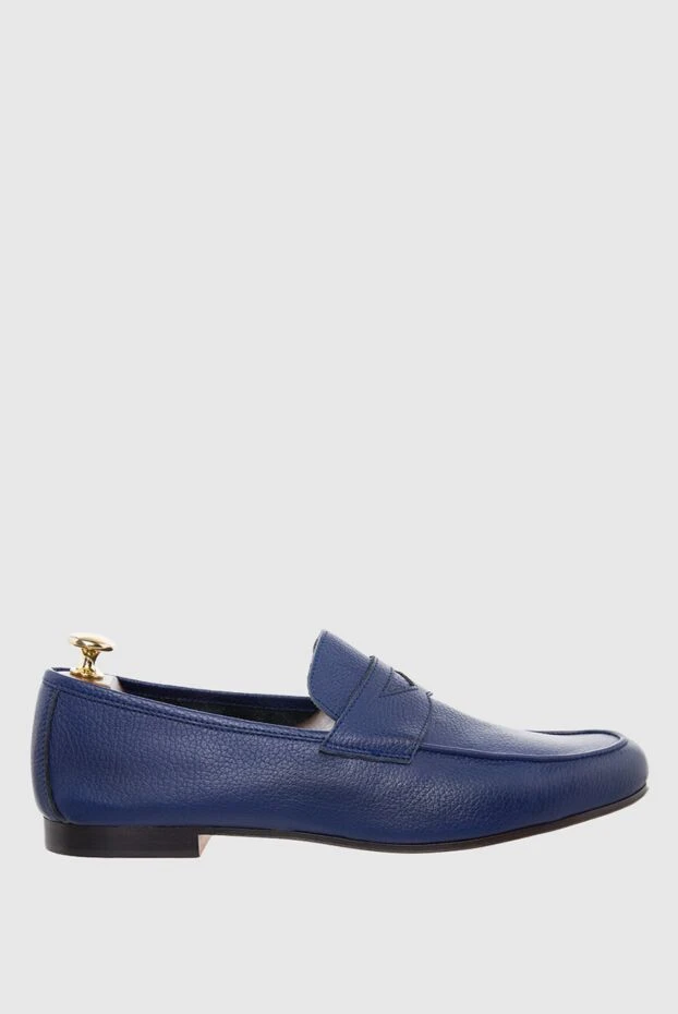 Andrea Ventura man blue leather loafers for men купить с ценами и фото 138812 - photo 1