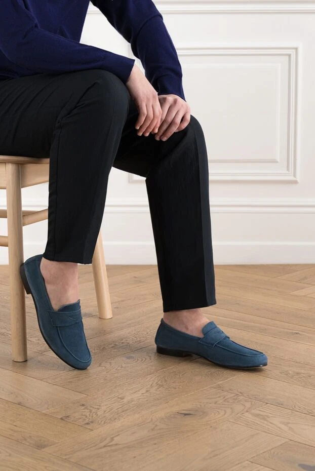 Andrea Ventura күдеріден жасалған ерлерге арналған лоферлер астарсыз қара көк
138825 - фото 2