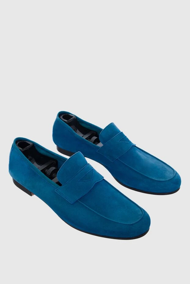 Andrea Ventura man blue suede loafers for men 138844 - photo 3