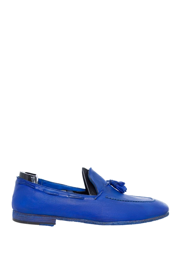 Andrea Ventura man blue leather loafers for men купить с ценами и фото 138836 - photo 1