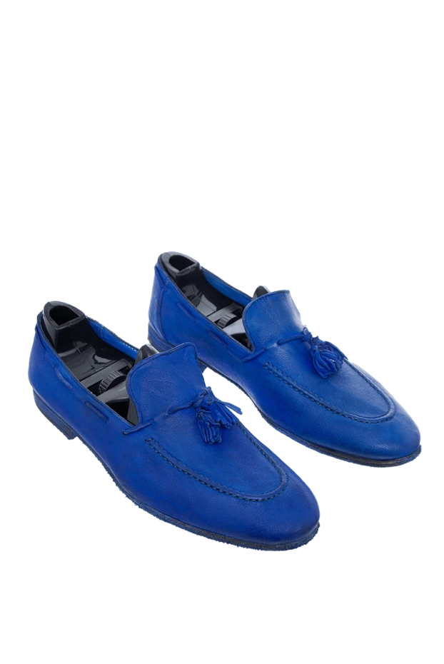 Andrea Ventura man blue suede loafers for men 138844 - photo 3