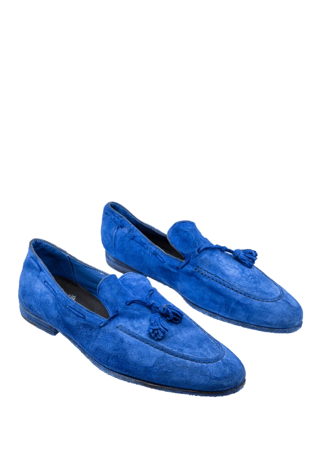 Andrea Ventura man blue suede loafers for men 138844 - photo 3