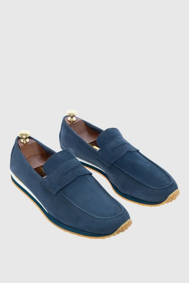 Andrea Ventura man blue suede loafers for men 138844 - photo 3