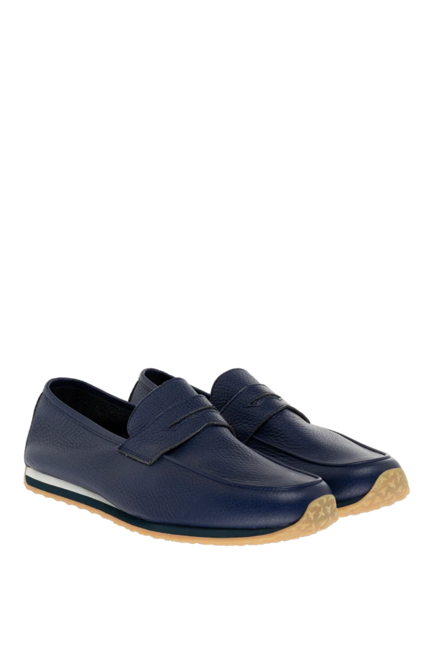 Andrea Ventura man blue suede loafers for men 138844 - photo 3