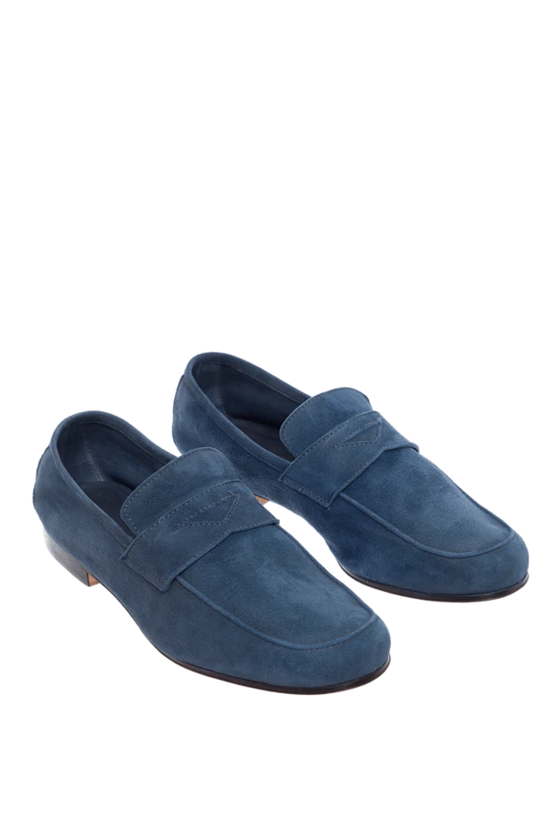 Andrea Ventura man blue suede loafers for men 138844 - photo 3