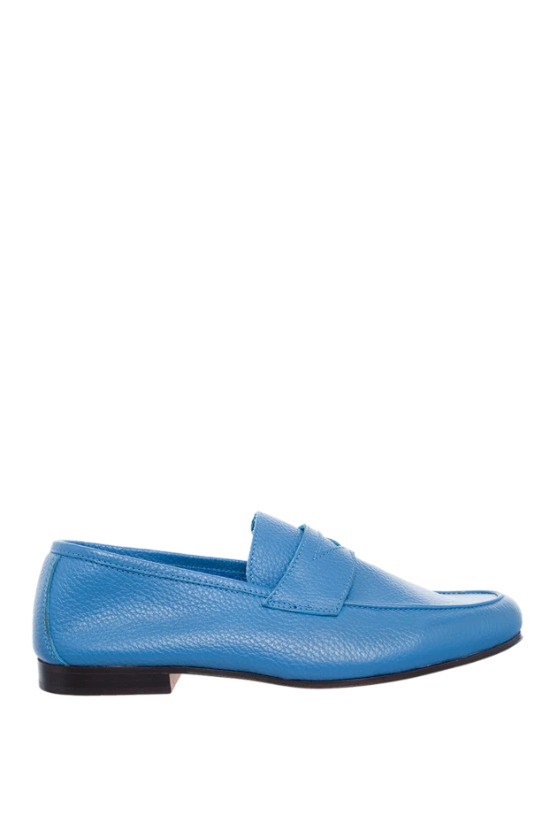 Andrea Ventura man blue leather loafers for men купить с ценами и фото 138845 - photo 1