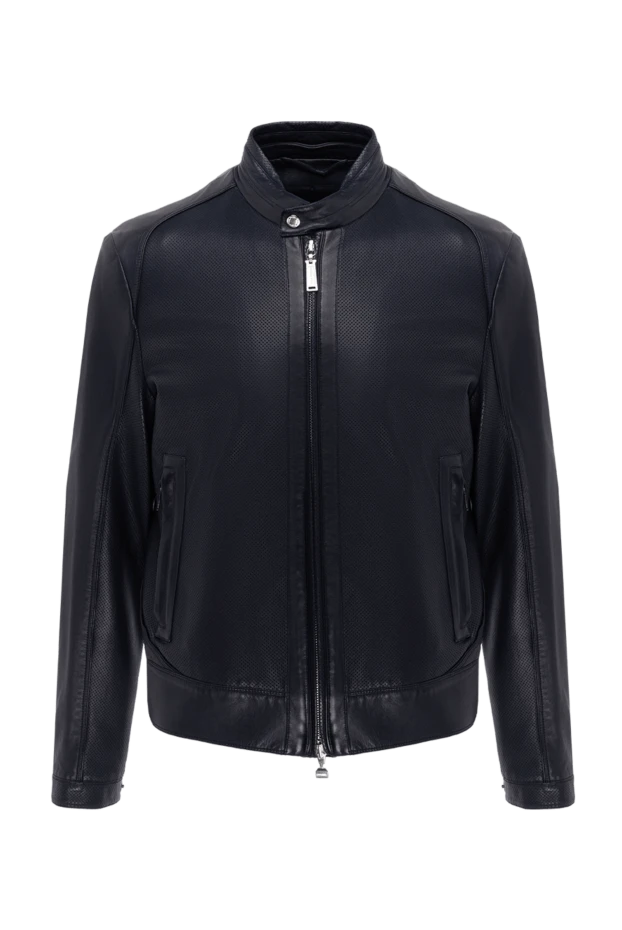 Massimo Sforza man black leather jacket for men купить с ценами и фото 138871 - photo 1