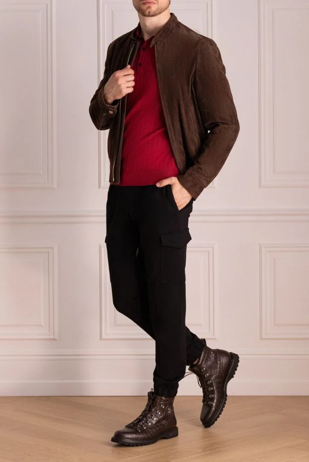 Massimo Sforza man brown suede jacket for men купить с ценами и фото 138872 - photo 2